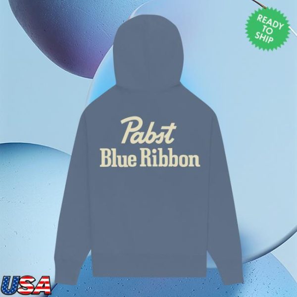 Pabst Blue Ribbon Store Merch Pabst Blue Ribbon Storm Blue Hoodie