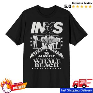Inxs Store Merch Whale Beach 77 Flyer Black Tee