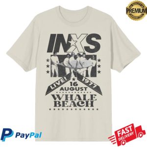 Inxs Store Merch Whale Beach 77 Flyer Natural Tee