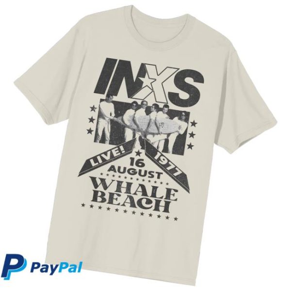 Inxs Store Merch Whale Beach 77 Flyer Natural Tee