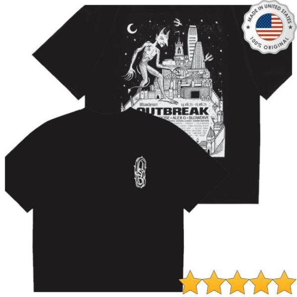 Outbreak Store Merch Outbreak® ’25 Manchester Line-Up Black T-Shirt