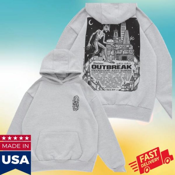 Outbreak Store Merch Outbreak® ’25 Manchester Line-Up Grey Hoodie