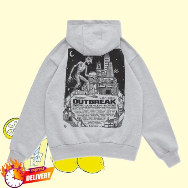 Outbreak Store Merch Outbreak® ’25 Manchester Line-Up Grey Hoodie