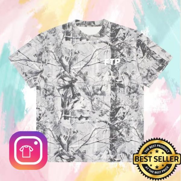 Ftp Merch Store Shop Gray Tree Camo Logo Tee