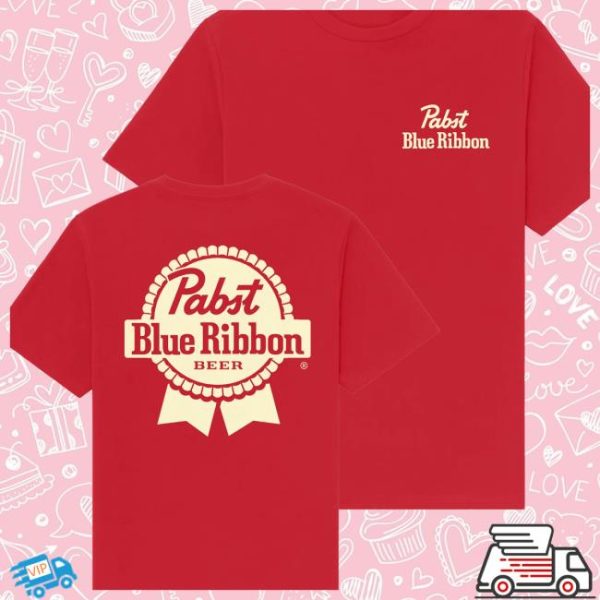Pabst Blue Ribbon Store Merch Pabst Blue Ribbon Red Tee