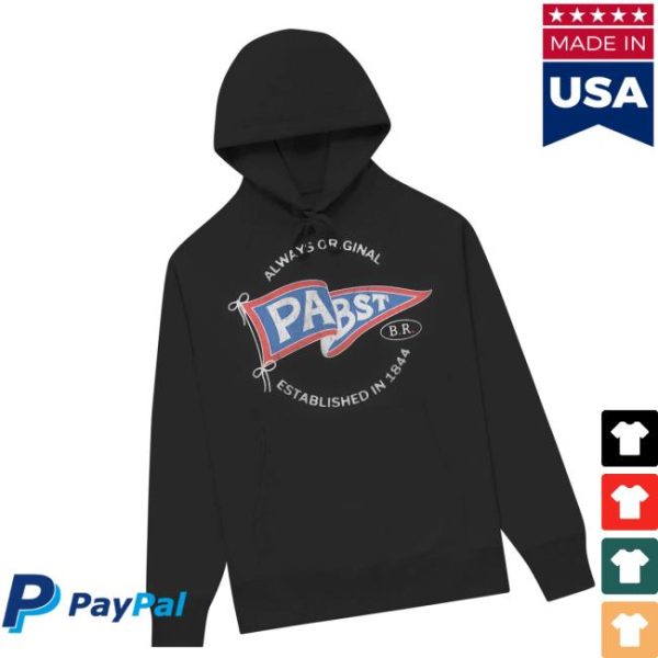Pabst Blue Ribbon Store Merch The Pennant Black Hoodie