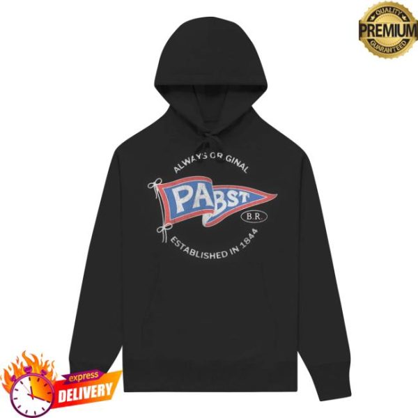 Pabst Blue Ribbon Store Merch The Pennant Black Hoodie