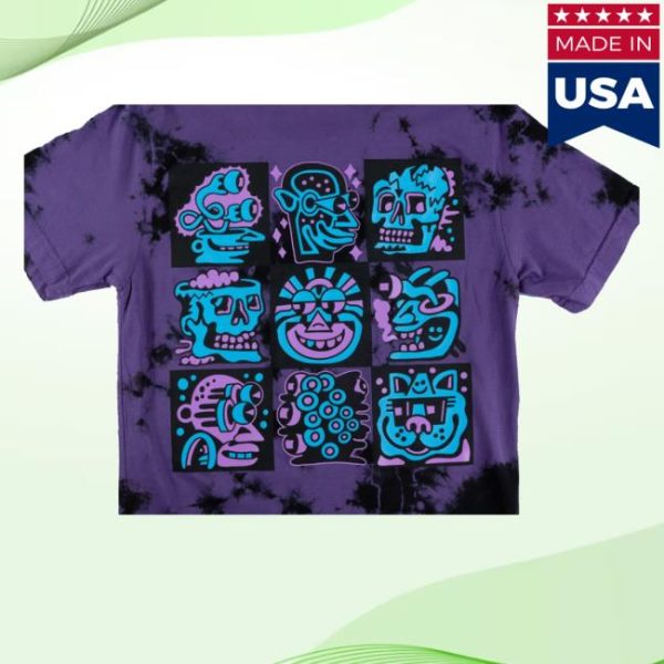 Killer Acid Store Merch Purple Heads Deluxe Crystal Wash T-Shirt