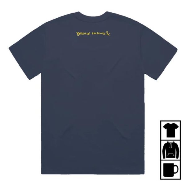 Bastille Bastille Merch Store Shop Bastille Presents And Faded Navy T-Shirt