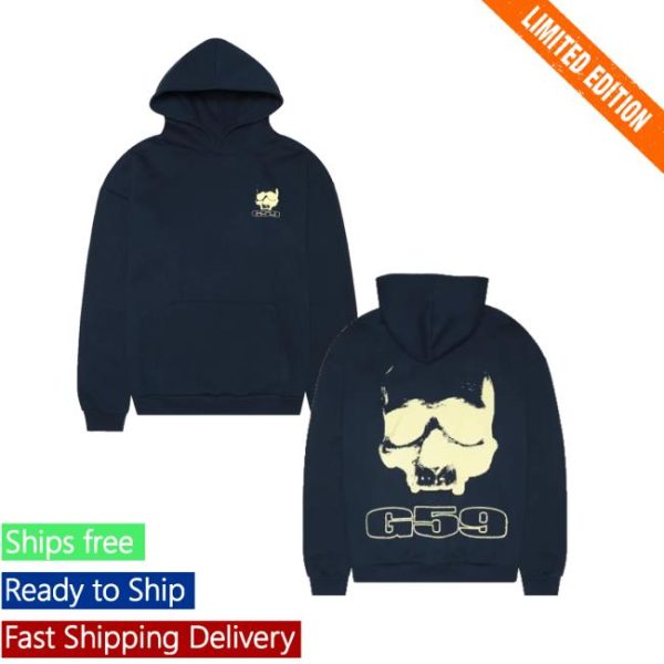 Grey59 Merch Store G59 Merch Navy Skull Hoodie