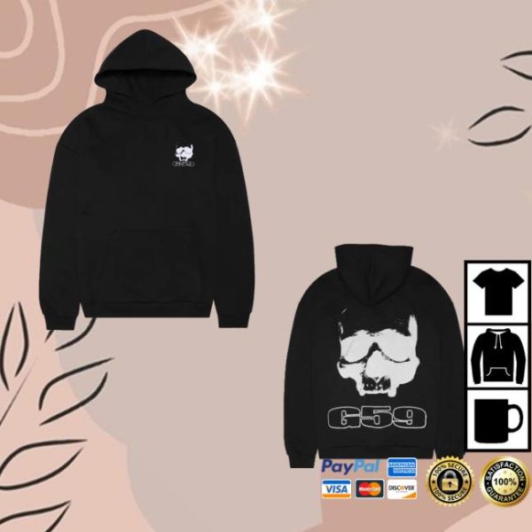 Grey59 Merch Store G59 Merch Skull Logo Black Hoodie