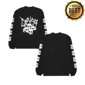 Grey59 Merch Store G59 Merch Black Skull Long Sleeve Tee