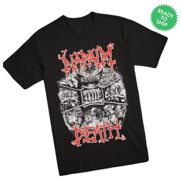 Evil Greed Store Merch Napalm Death Coded Smears T-Shirt