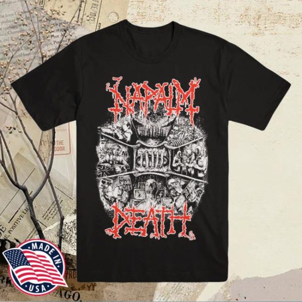 Evil Greed Store Merch Napalm Death Coded Smears T-Shirt