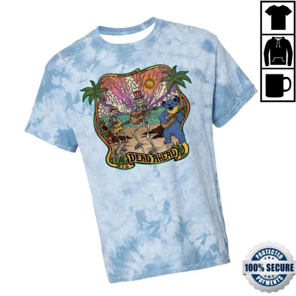Dead Ahead Festival Store Merch Tie-Dye Guitar Trio Tee