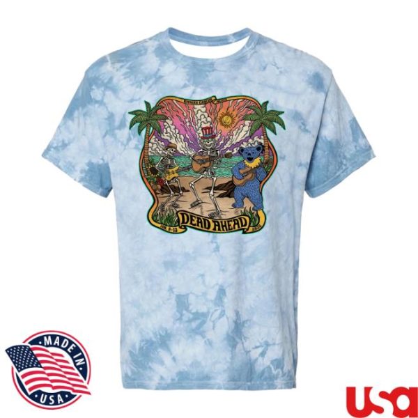 Dead Ahead Festival Store Merch Tie-Dye Guitar Trio Tee