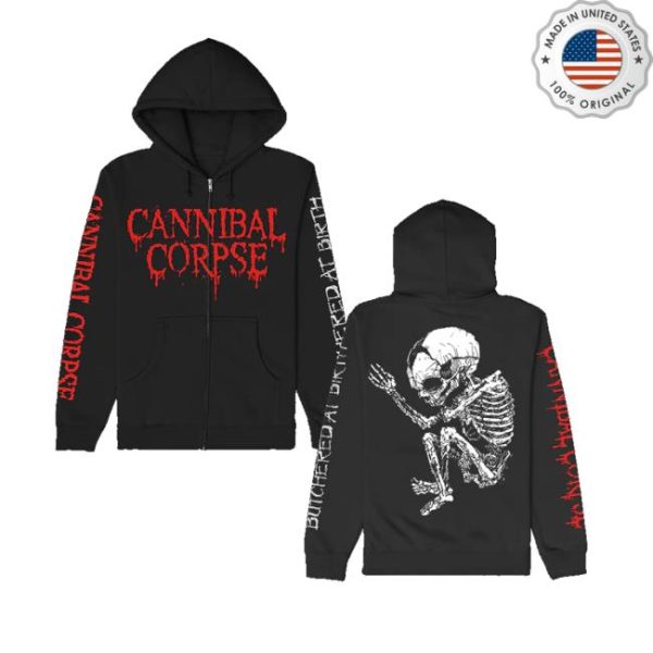 Cannibal Corpse Merch Store Butchered At Birth Fetus Zip Up Hoodie