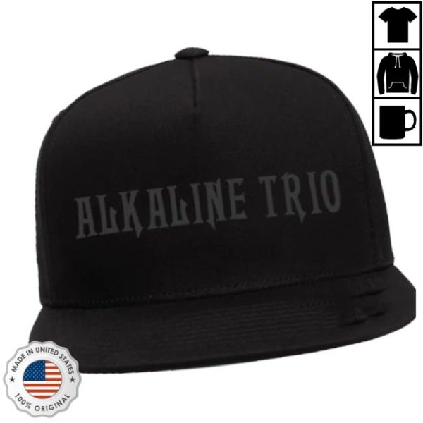 Alkaline Trio Store Merch Logo Embroidered Tag Black Snapback
