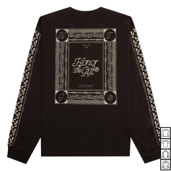 Feature Store Merch Honor The Gift Holiday Honor The Gift Pattern Black LS
