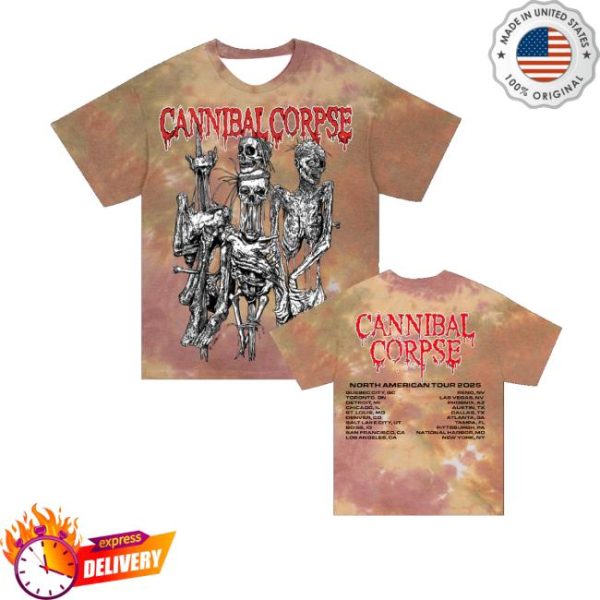 Cannibal Corpse Merch Store Impalement 2025 Tour T-Shirt Everglades Dye