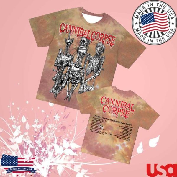 Cannibal Corpse Merch Store Impalement 2025 Tour T-Shirt Everglades Dye