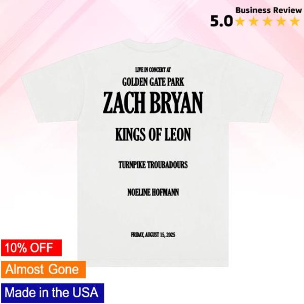Zach Bryan Shop Store Merch Golden Gate Park Bridge Tee