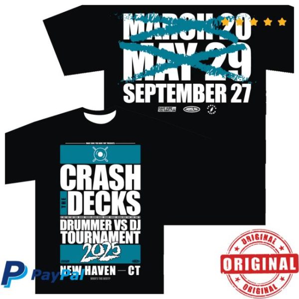 Crashthedecks Store Merch Crash The Decks 2025 Tournament New Haven, Ct T-Shirt