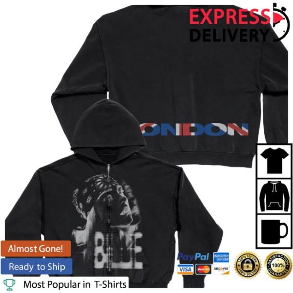 Billie Eilish Store Merch London Flag Zip Hoodie