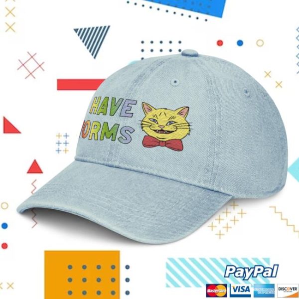 Webworm Merch Store Shop I Have Worms Denim Hat