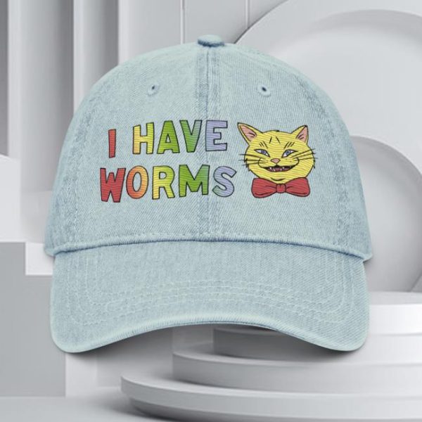 Webworm Merch Store Shop I Have Worms Denim Hat