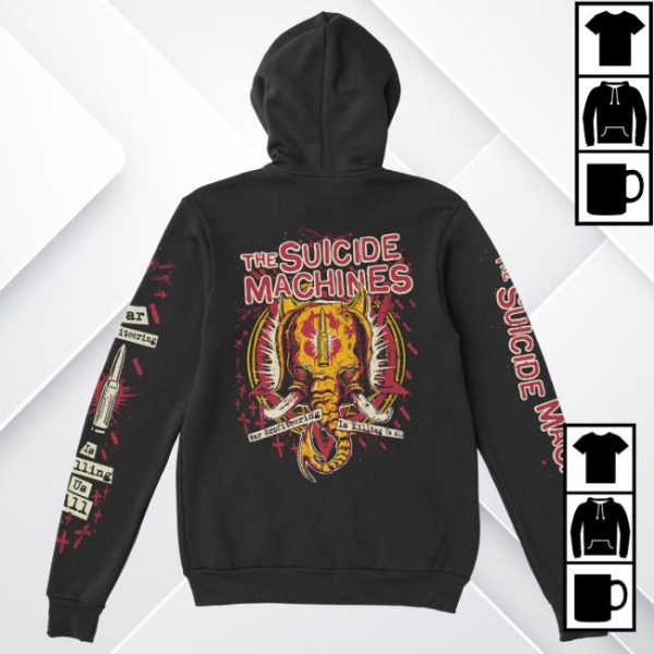 Suicide Machines Detroit Store Merch War Profiteering Is Killing Us All Long Zip-Up Hoodie