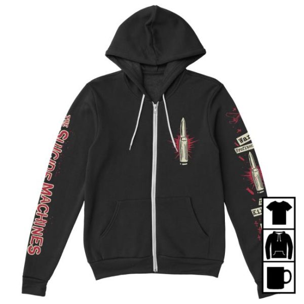 Suicide Machines Detroit Store Merch War Profiteering Is Killing Us All Long Zip-Up Hoodie
