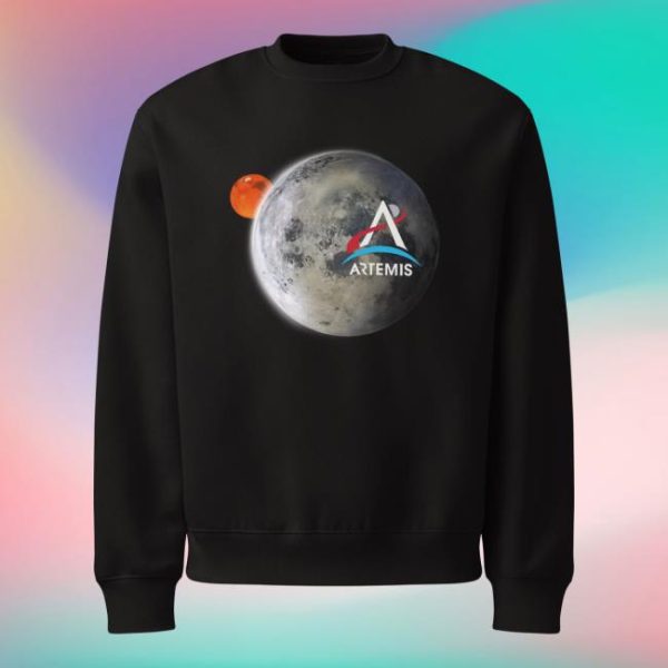 Thespacestore Merch Artemis Moon And Mars Oversized Heavyweight Sweatshirt