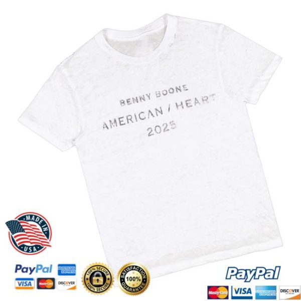 Benson Boone Merch Store Shop American Heart 2025 Distressed Tee