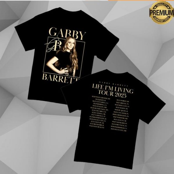 Gabby Barrett Merch Store Life I’m Living 2025 Tour T-Shirt Black