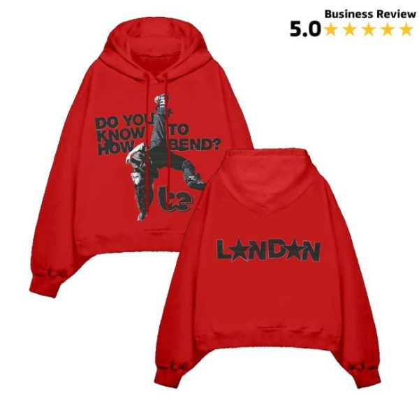 Billie Eilish Shop Merch Bend London Red Hoodie