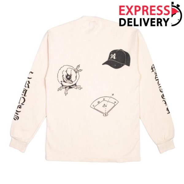 August Store Merch August Varsity Hometown Baseball Waffle Knit Thermal Long