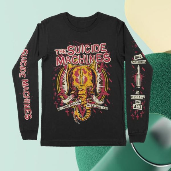 Suicide Machines Detroit Merch Store War Profiteering Is Killing Us All Long Sleeve