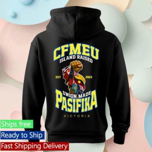Cfmeu Merch Store Shop Pasifika Union Raised Yellow And Blue Hoodie