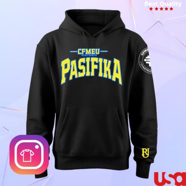 Cfmeu Merch Store Shop Pasifika Union Raised Yellow And Blue Hoodie