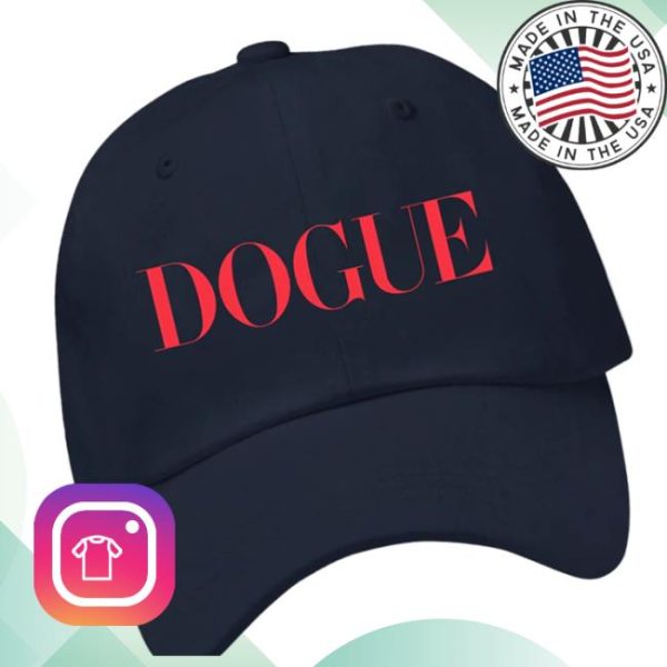 Vogue Store Merch Dogue Navy Cap With Red Logo Embroidery Hat