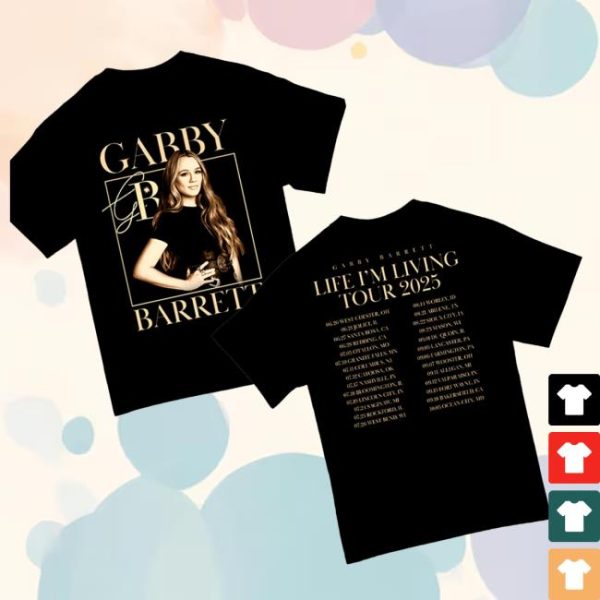 Gabby Barrett Store Merch Life I’m Living 2025 Tour Black T-Shirt
