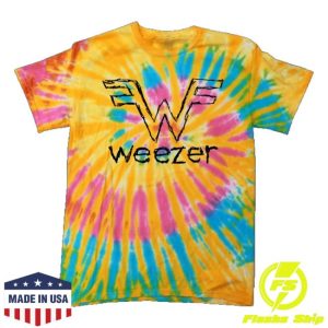 Weezer Merch Store Scribbles Logo Tie-Dyed T-Shirt