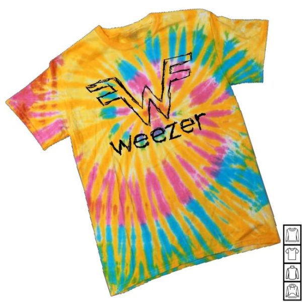 Weezer Merch Store Scribbles Logo Tie-Dyed T-Shirt