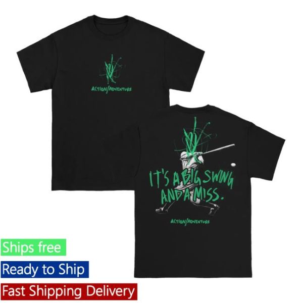 Pure Noise Store Merch Action Adventure Big Swing Black Tee