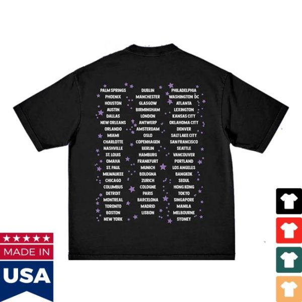 Umusic Store Merch Guts Tour Australia Dateback In Black T-Shirt
