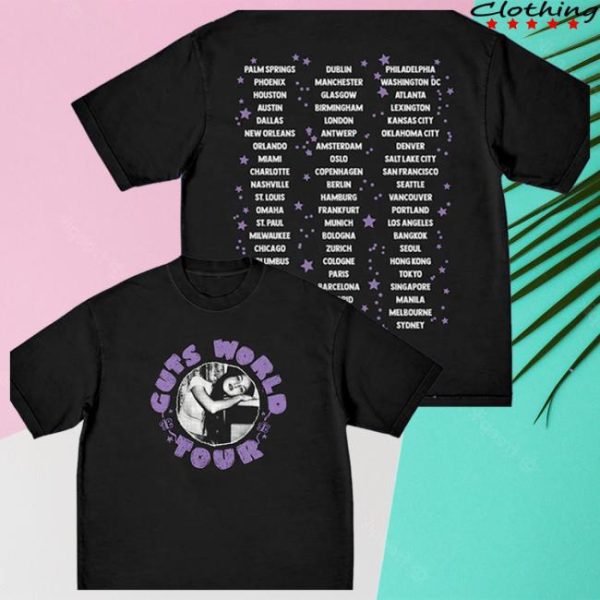 Umusic Store Merch Guts Tour Australia Dateback In Black T-Shirt