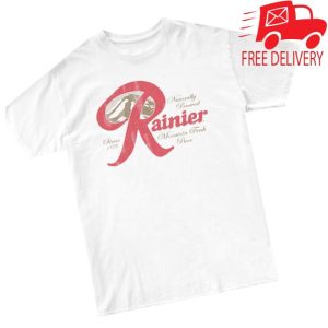 Wearyourbeer Store Merch Rainier Beer Naturally Brewed Classic Logo White T-Shirt
