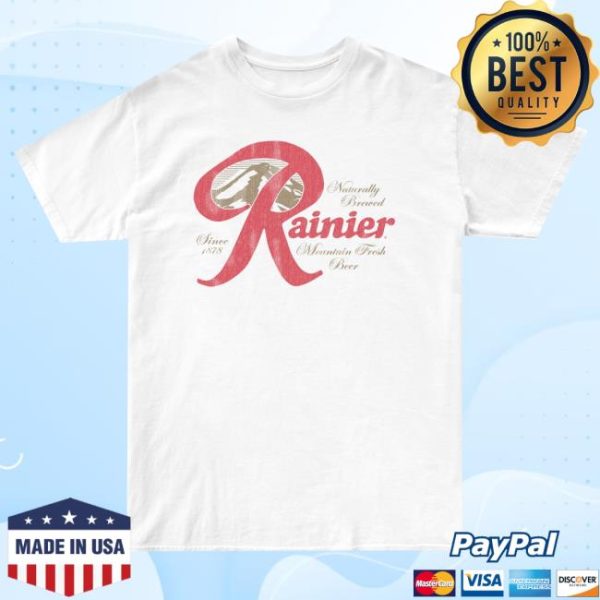 Wearyourbeer Store Merch Rainier Beer Naturally Brewed Classic Logo White T-Shirt