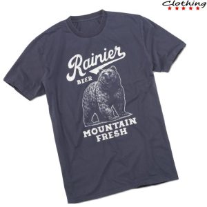 Wearyourbeer Store Merch Rainier Beer Mountain Fresh Bear Navy T-Shirt